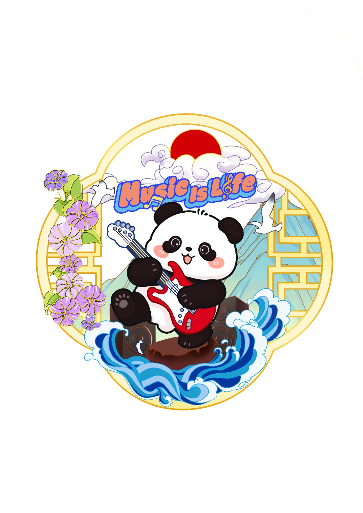 窗叶熊猫 弹吉他